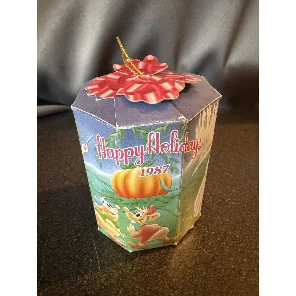 Vintage 1987 McDonalds Cinderella Jaq Mouse Plush Ornament with Box Disney